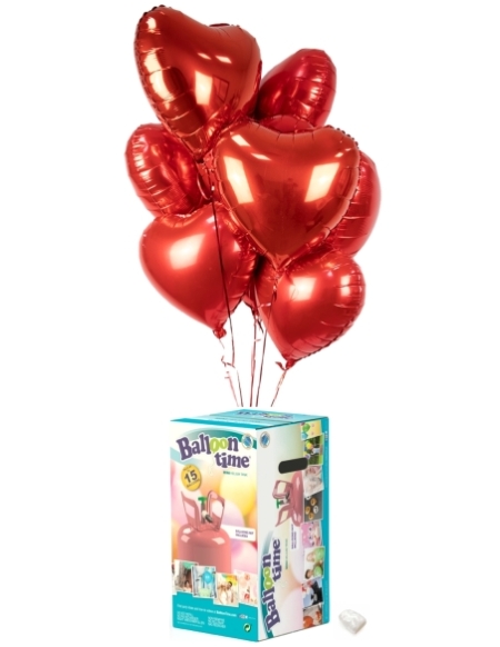 9 Globos Corazon con Helio para San Valentin Poliamida