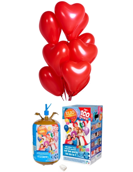 100 Globos Corazon con Helio para San Valentin Latex