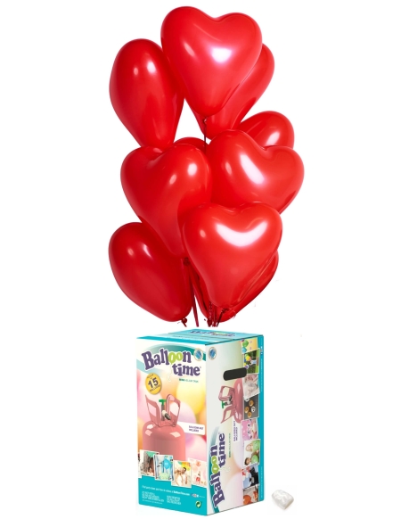 15 Globos Corazon con Helio para San Valentin Latex