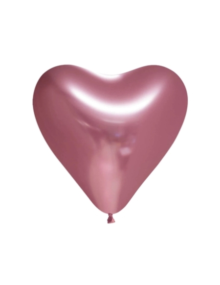 Globo Titanium Chrome Corazon 30cm Rosa Claro