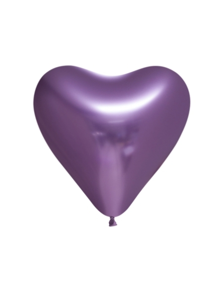 Globo Titanium Chrome Corazon 30cm Purpura