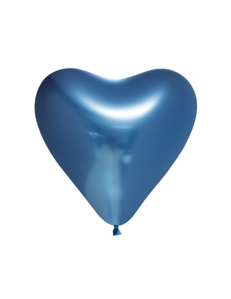 Globo Titanium Chrome Corazon 30cm Azul