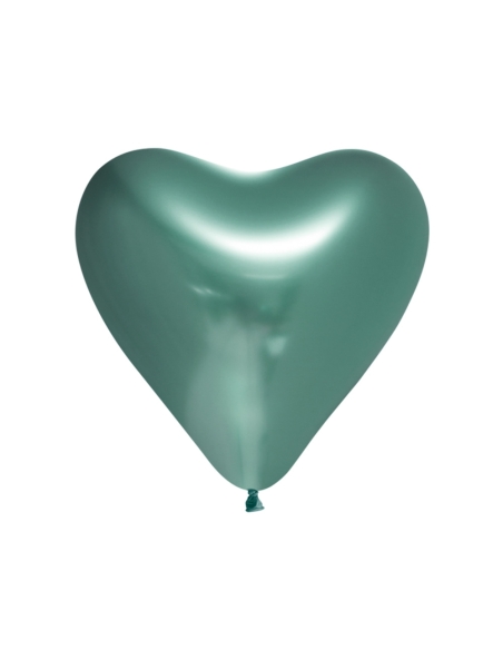 Globo Titanium Chrome Corazon 30cm Verde Claro