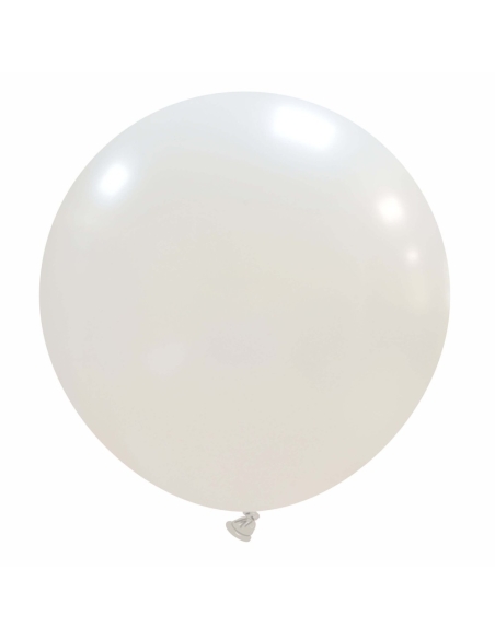 Globos Latex Esfericos 50cm Metalizado Blanco