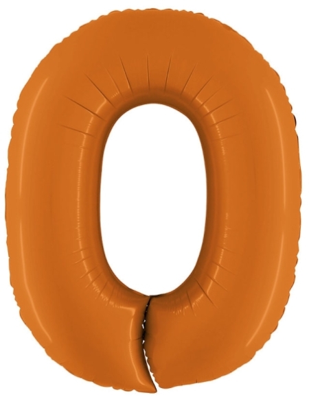 Globo Numero 0 Naranja Mate 100cm