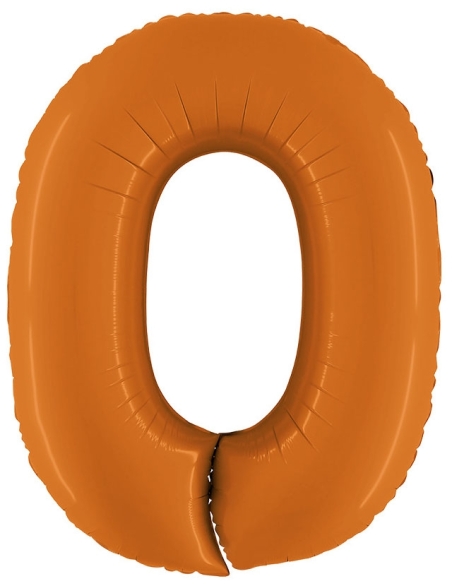 Globo Numero 0 Naranja Mate 100cm