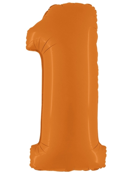 Globo Numero 1 Naranja Mate 100cm
