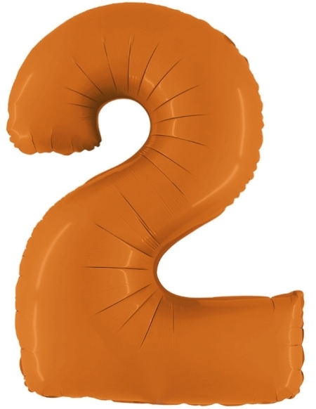 Globo Numero 2 Naranja Mate 100cm