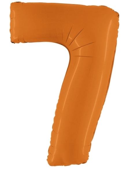 Globo Numero 7 Naranja Mate 100cm