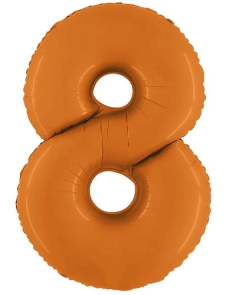 Globo Numero 8 Naranja Mate 100cm