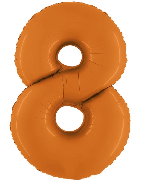Globo Numero 8 Naranja Mate 100cm