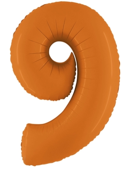 Globo Numero 9 Naranja Mate 100cm