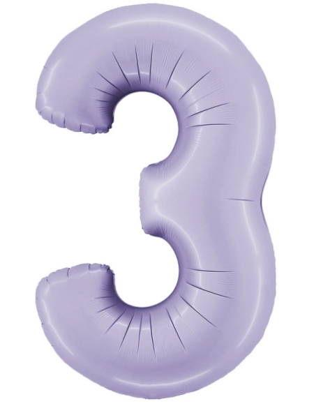 Globo Numero 3 Satin Lila 100cm