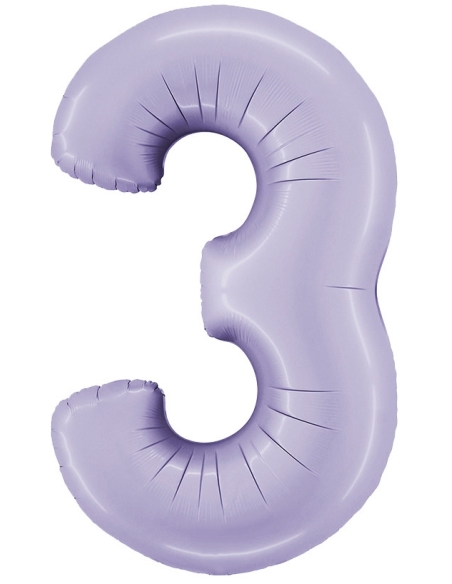 Globo Numero 3 Satin Lila 100cm