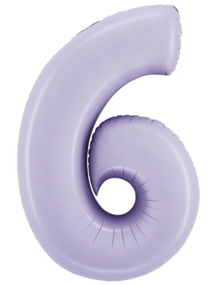 Globo Numero 6 Satin Lila 100cm