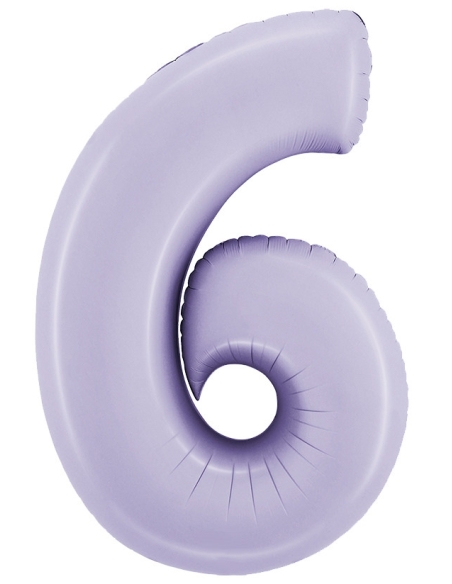 Globo Numero 6 Satin Lila 100cm