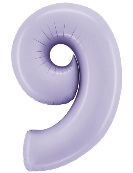 Globo Numero 9 Satin Lila 100cm