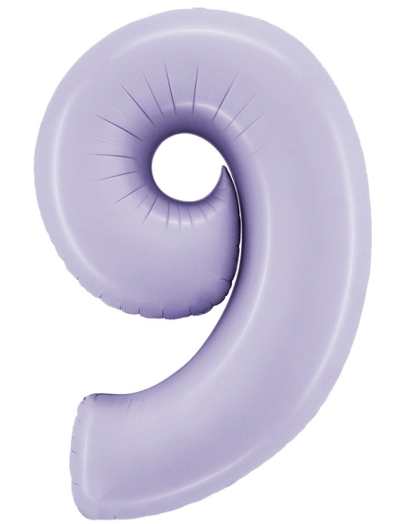 Globo Numero 9 Satin Lila 100cm