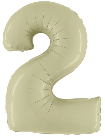 Globo Numero 2 Satin Verde Oliva 100cm