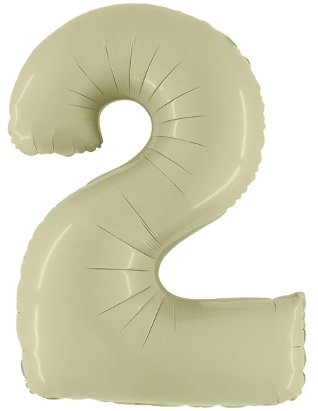 Globo Numero 2 Satin Verde Oliva 100cm