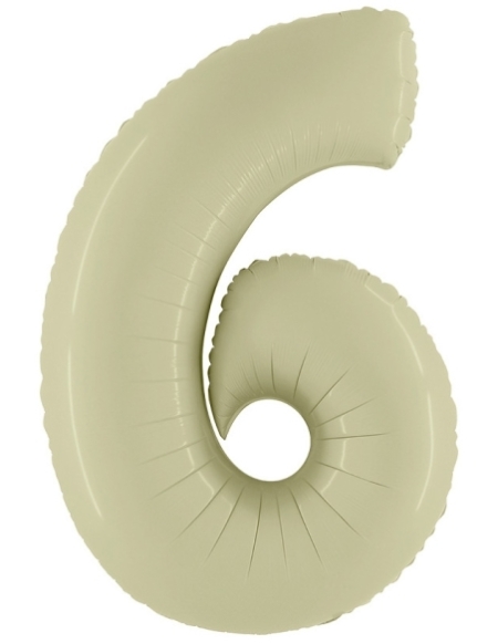 Globo Numero 6 Satin Verde Oliva 100cm