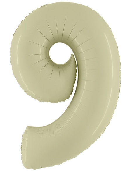 Globo Numero 9 Satin Verde Oliva 100cm
