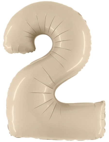 Globo Numero 2 Satin Crema 66cm