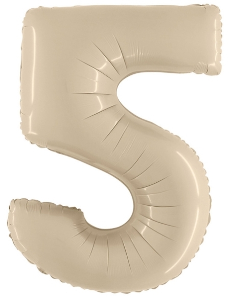Globo Numero 5 Satin Crema 66cm