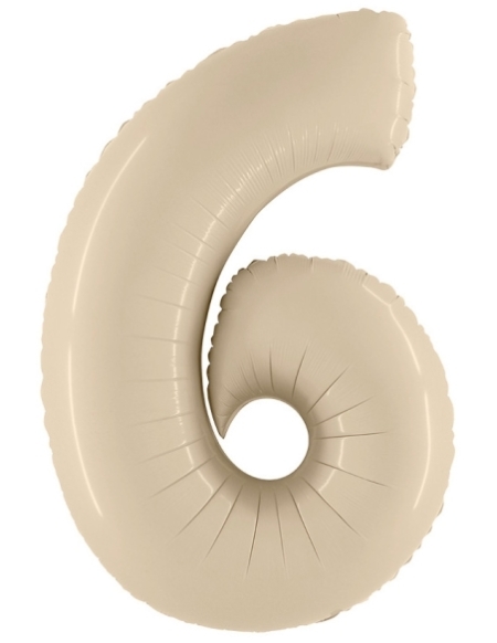 Globo Numero 6 Satin Crema 66cm