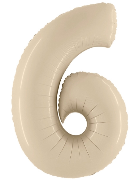 Globo Numero 6 Satin Crema 66cm