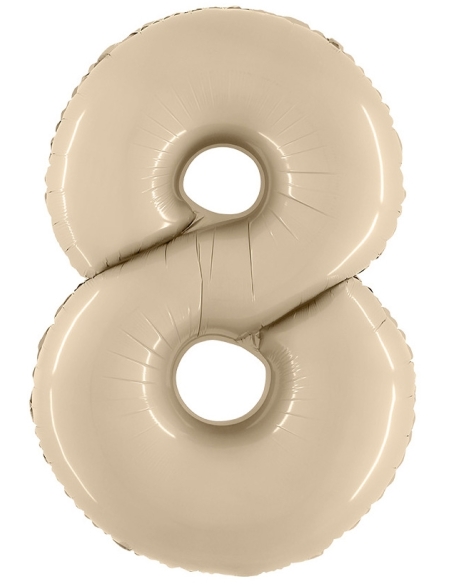 Globo Numero 8 Satin Crema 66cm
