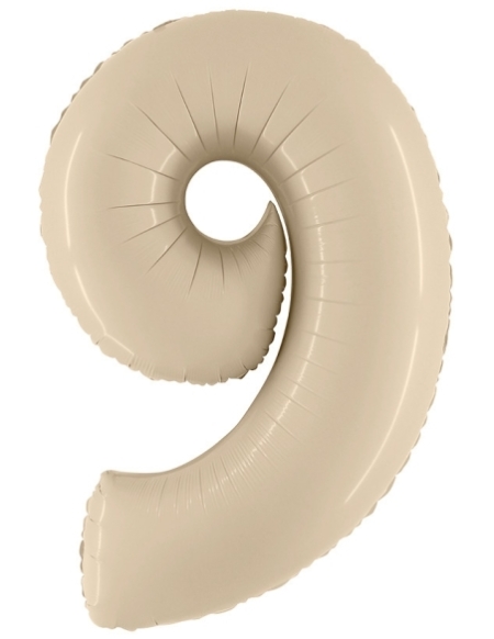 Globo Numero 9 Satin Crema 66cm