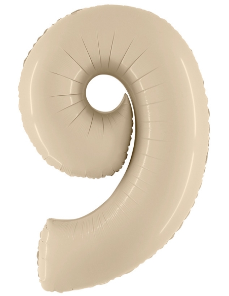 Globo Numero 9 Satin Crema 66cm