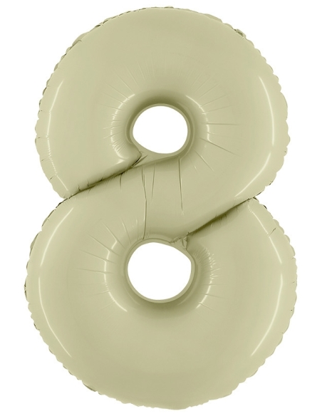 Globo Numero 8 Satin Verde Oliva 66cm