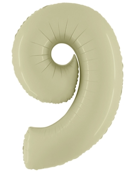 Globo Numero 9 Satin Verde Oliva 66cm