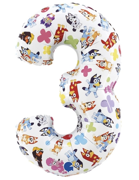 Globo Numero 3 Bluey 66cm