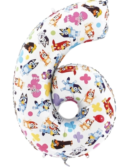 Globo Numero 6 Bluey 66cm