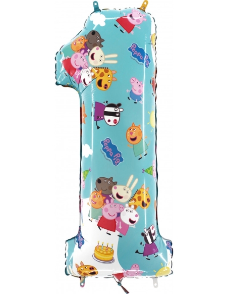 Globo Numero 1 Peppa Pig 66cm
