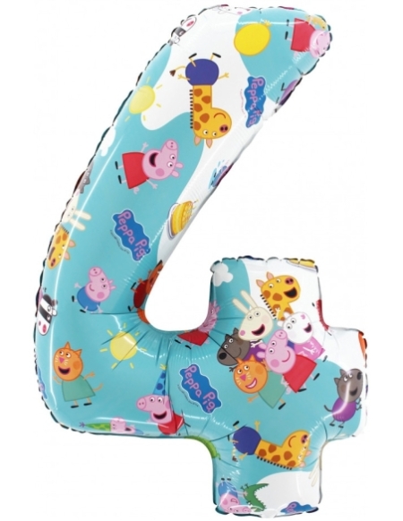Globo Numero 4 Peppa Pig 66cm
