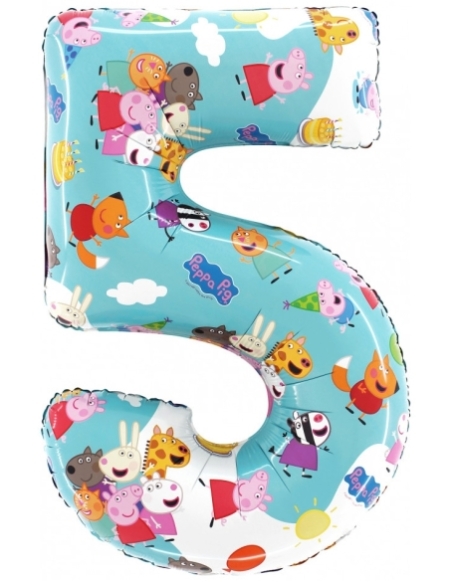 Globo Numero 5 Peppa Pig 66cm