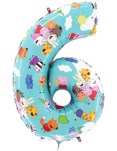 Globo Numero 6 Peppa Pig 66cm