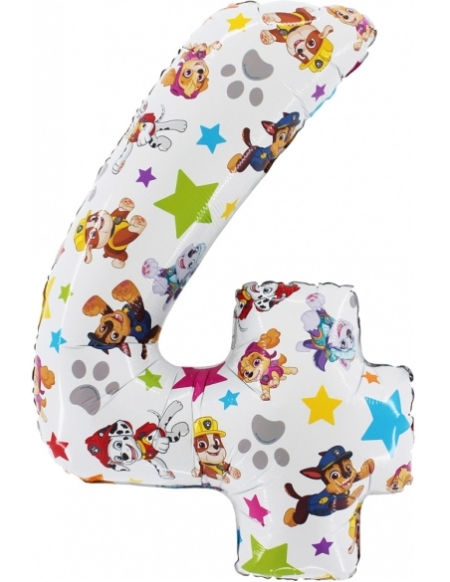 Globo Numero 4 Patrulla Canina 66cm