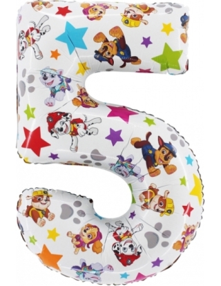 Globo Numero 5 Patrulla Canina 66cm