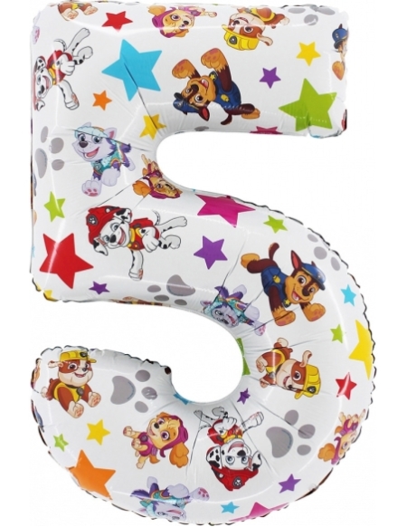 Globo Numero 5 Patrulla Canina 66cm