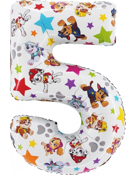 Globo Numero 5 Patrulla Canina 66cm