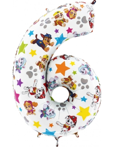 Globo Numero 6 Patrulla Canina 66cm