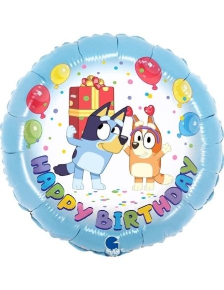 Globo Bluey Happy Birthday Redondo 45cm