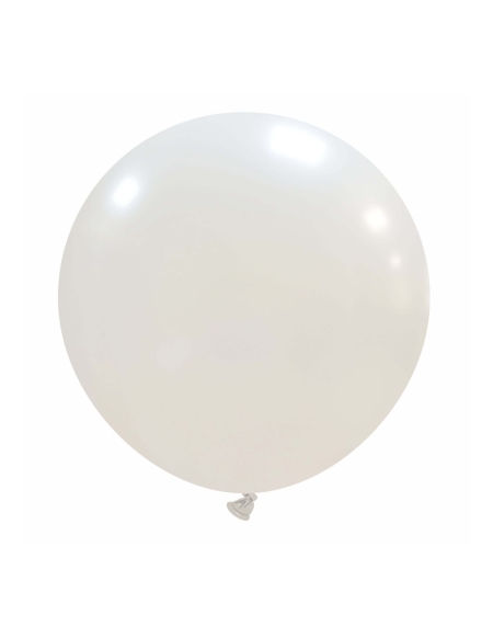 Globos Latex Esfericos 100cm Metalizado Blanco