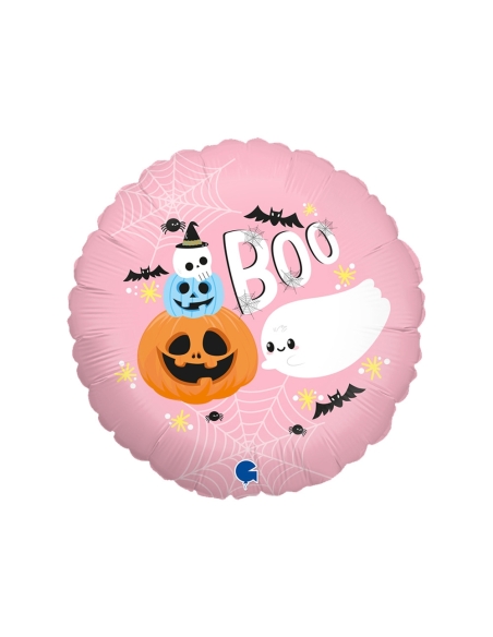 Globo Boo Fantasma y Calabazas Redondo 45cm