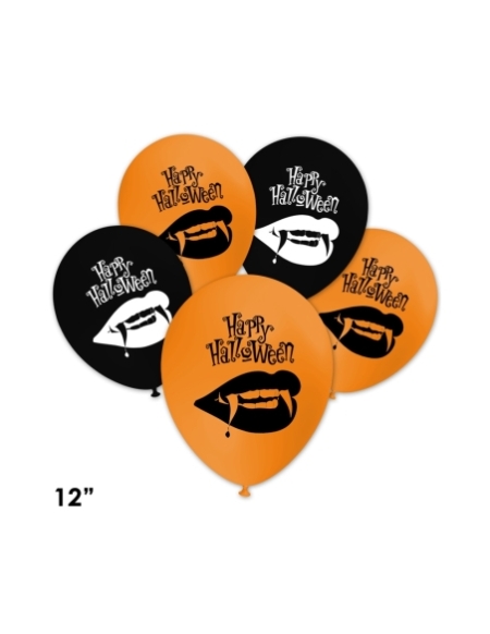 Globos Happy Halloween Vampiro Latex Redondos 30cm Surtidos